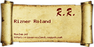 Rizner Roland névjegykártya
